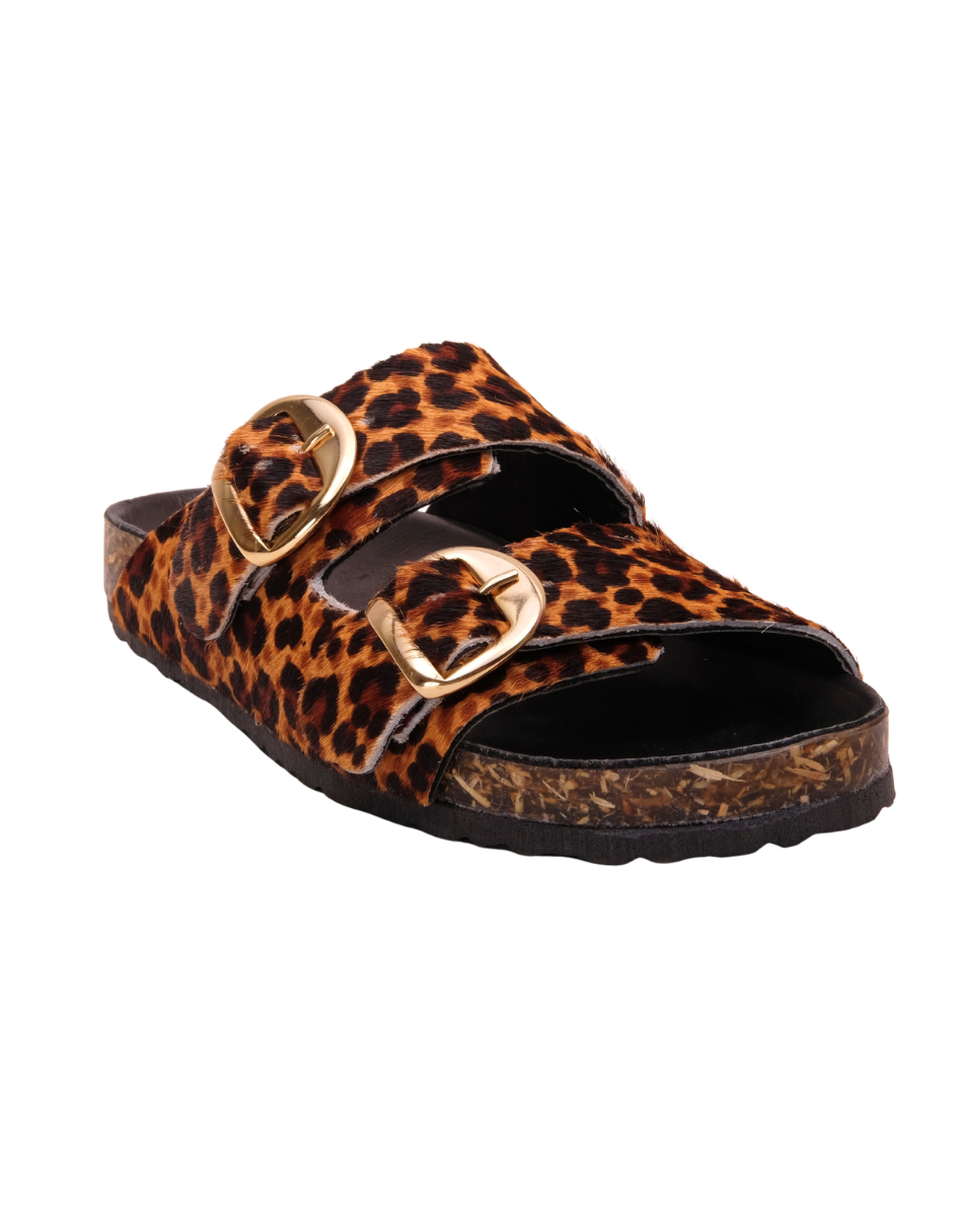 Sandalia Animal Print Doble Hebilla
