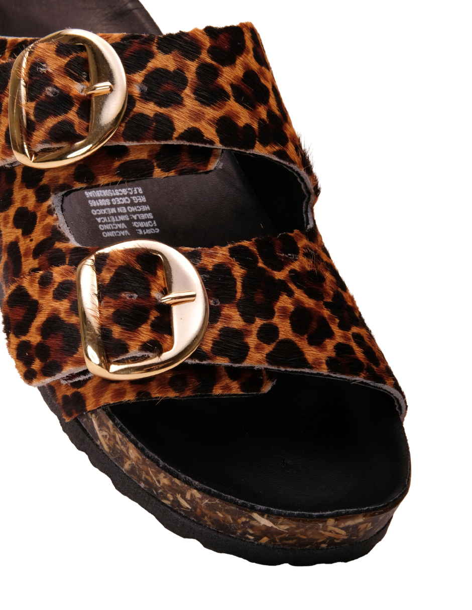 Sandalia Animal Print Doble Hebilla