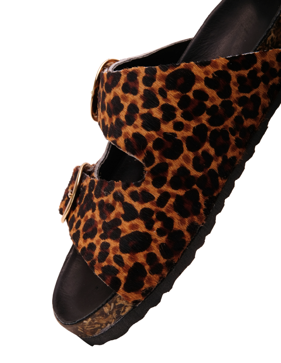 Sandalia Animal Print Doble Hebilla