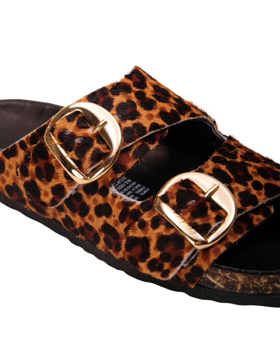 Sandalia Animal Print Doble Hebilla