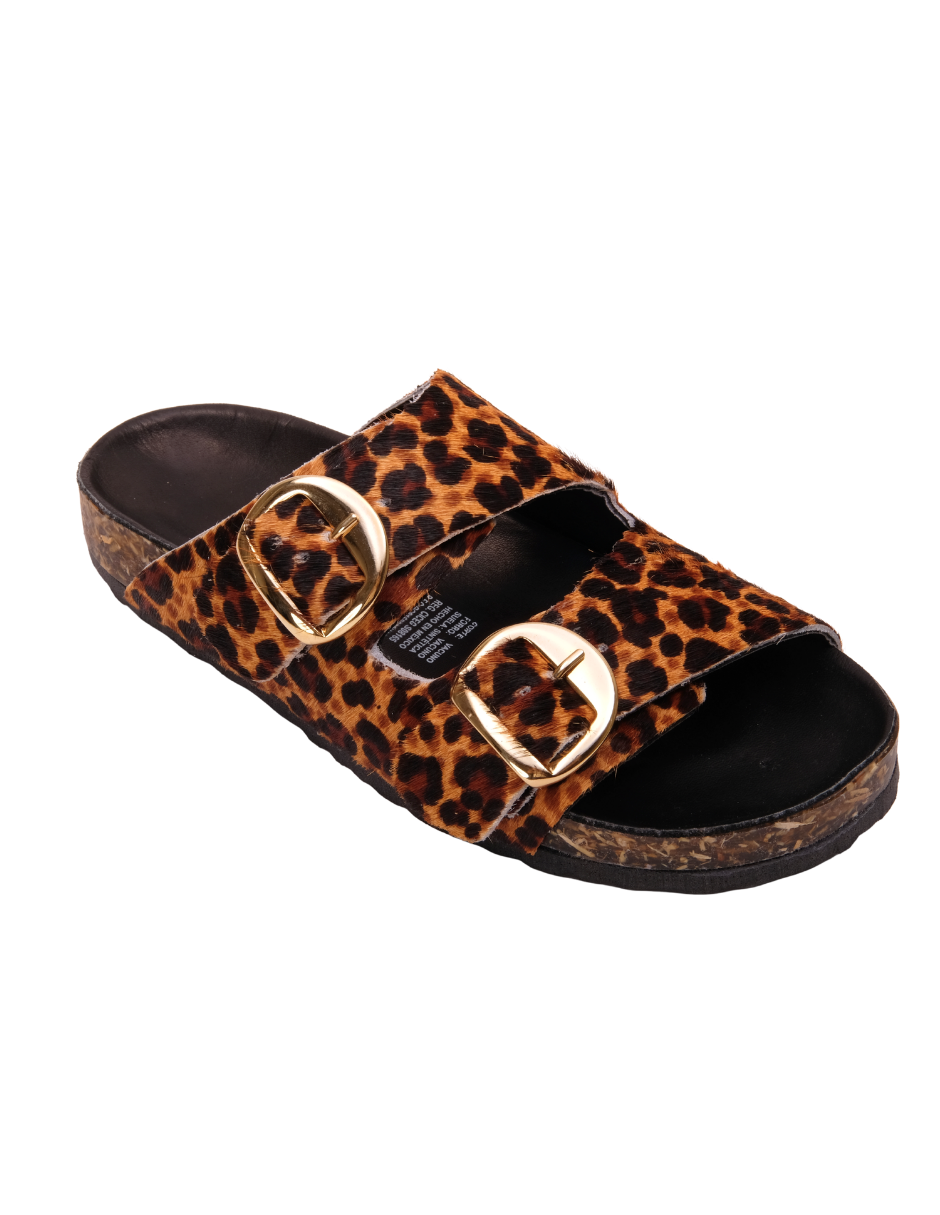 Sandalia Animal Print Doble Hebilla