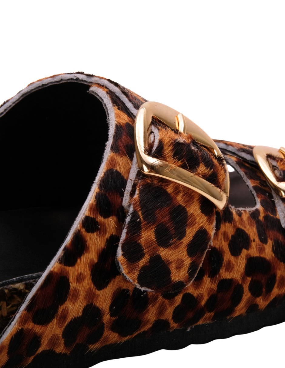 Sandalia Animal Print Doble Hebilla