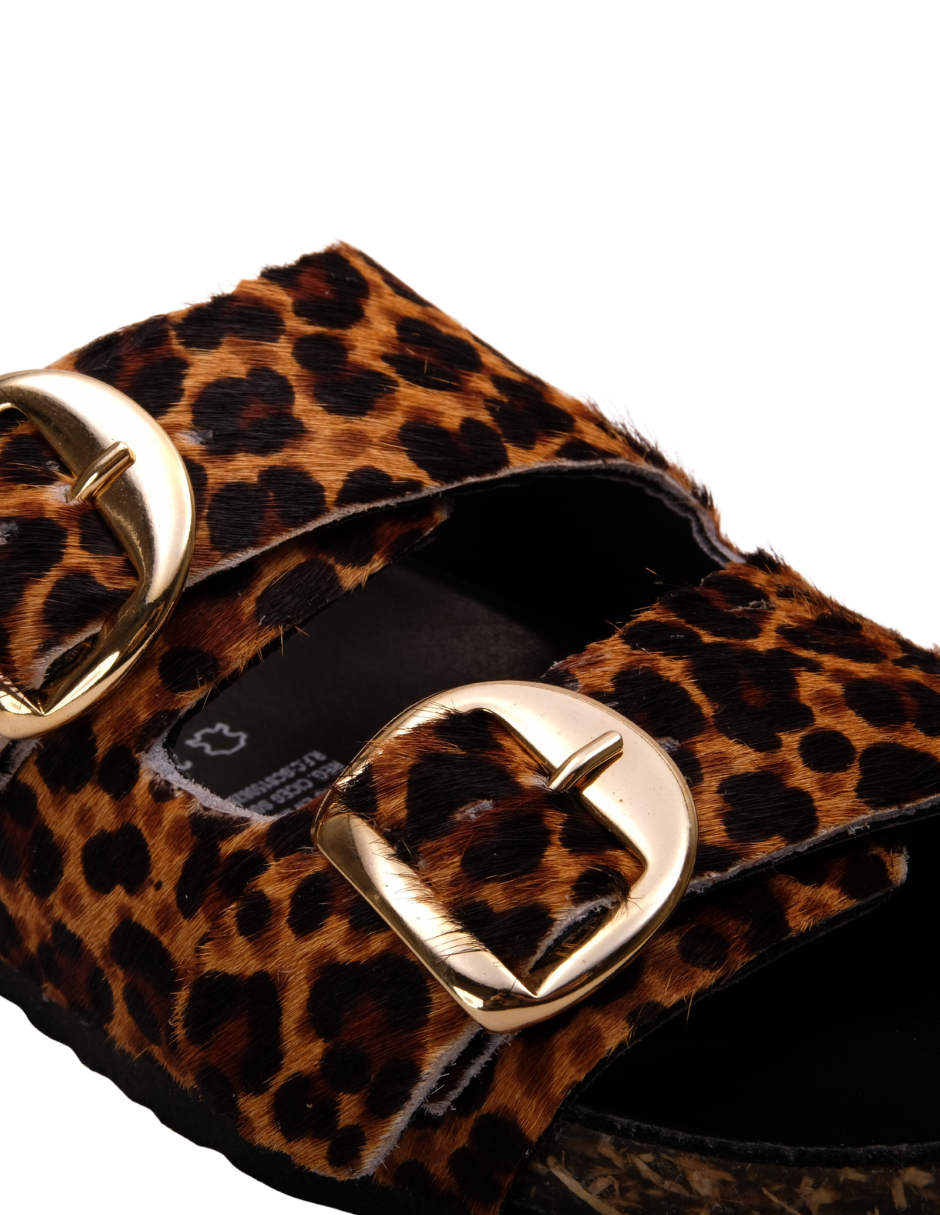 Sandalia Animal Print Doble Hebilla