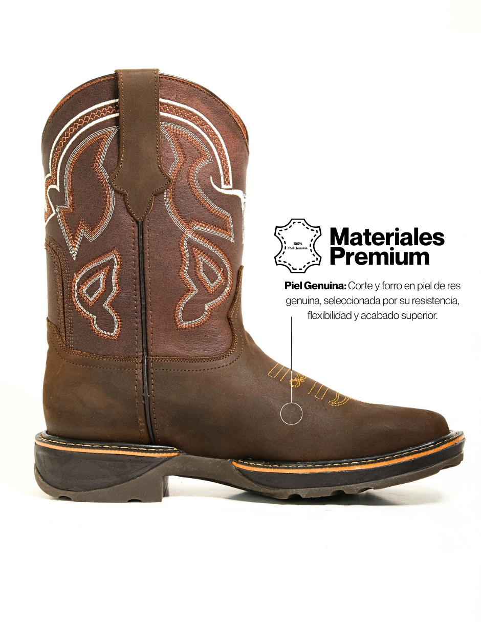Bota Vaquera Estilo 203 Café