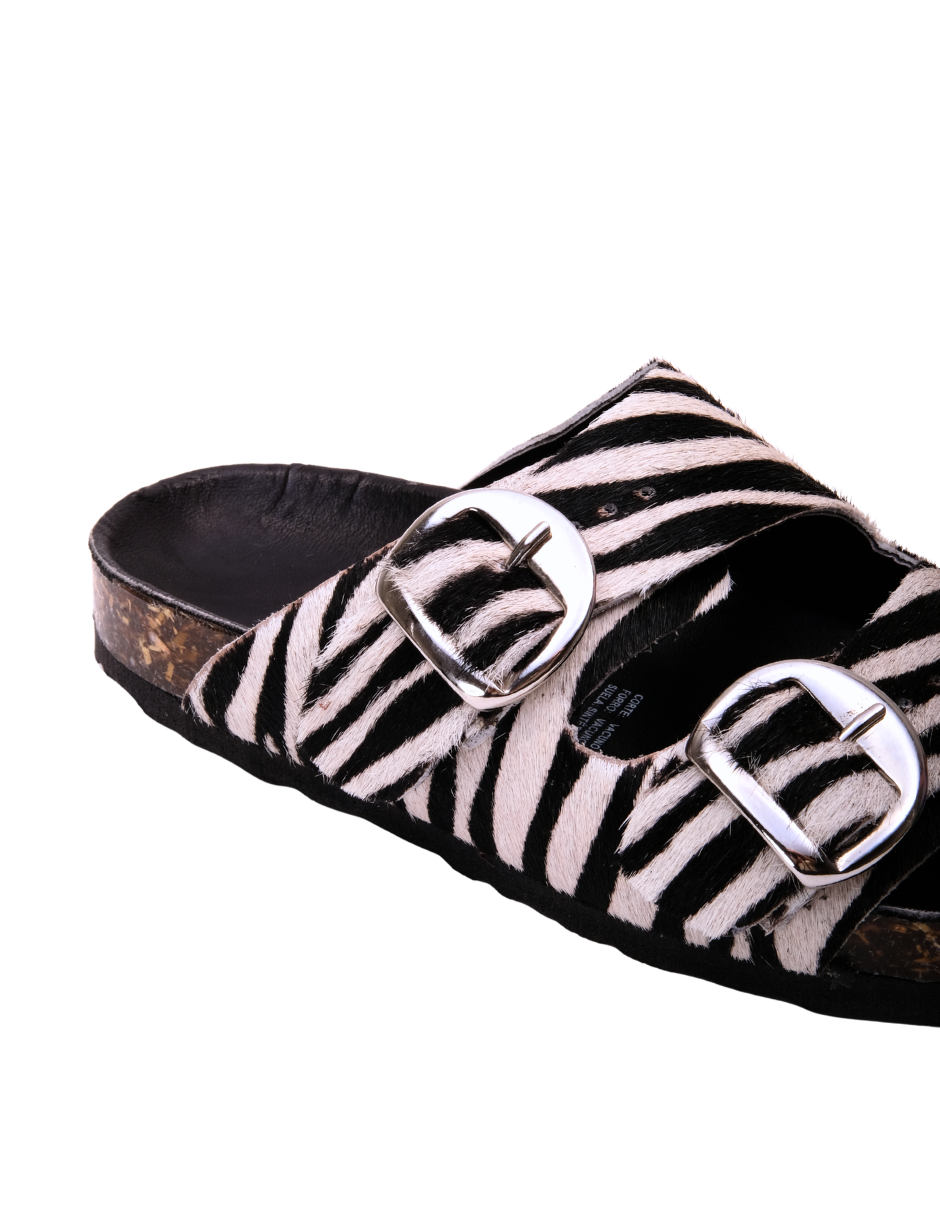 Sandalia Zebra Doble Hebilla