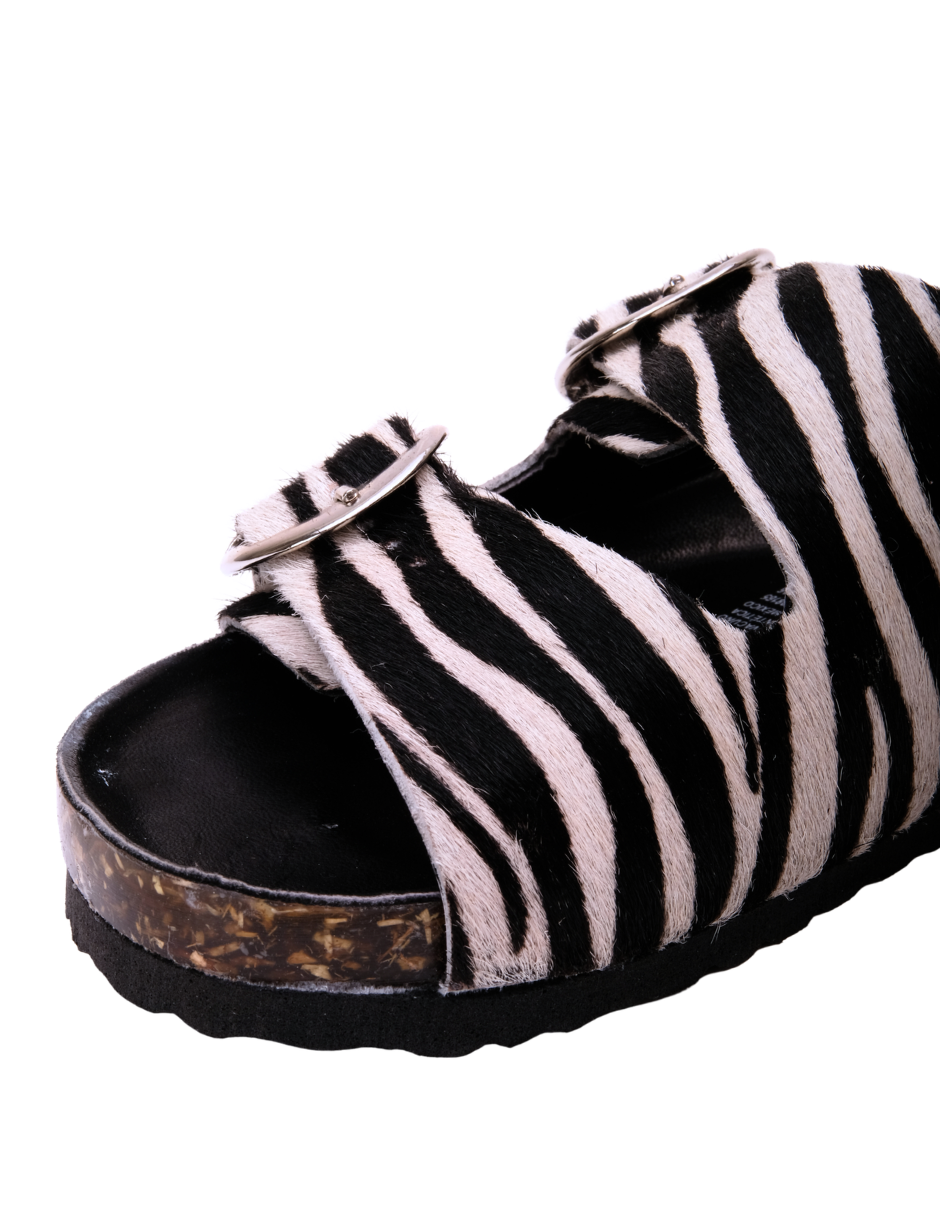 Sandalia Zebra Doble Hebilla