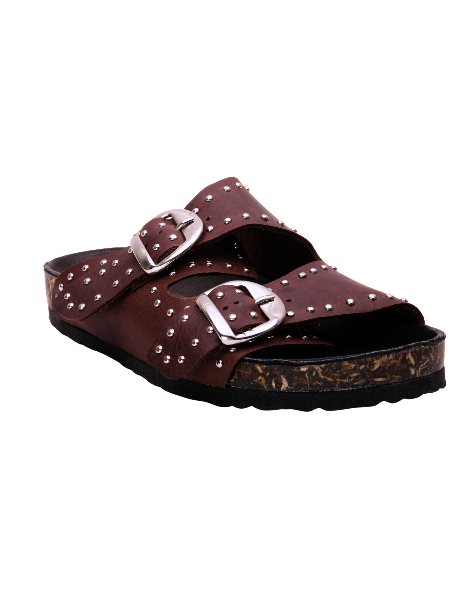 Sandalia Mule Cafe Estoperoles