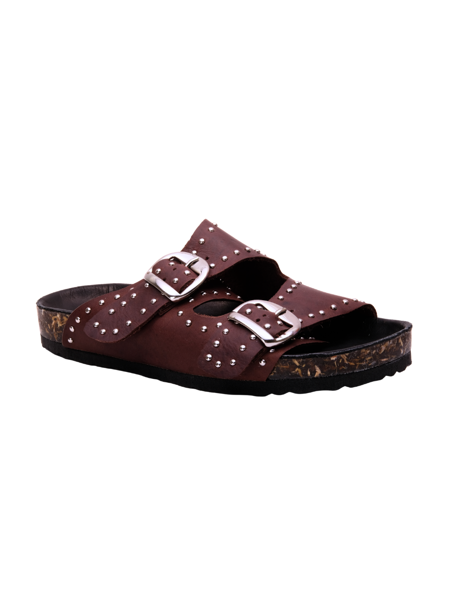 Sandalia Mule Cafe Estoperoles