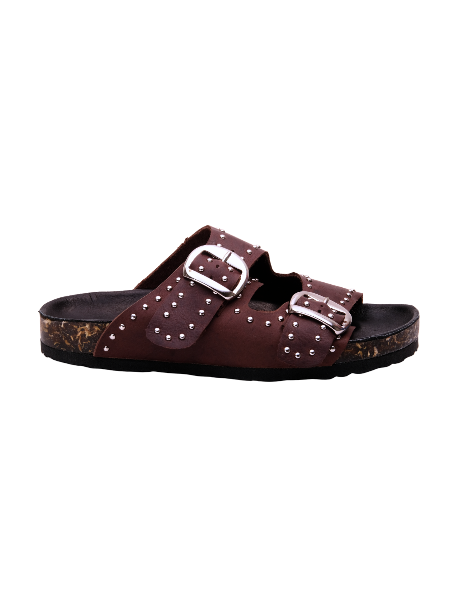 Sandalia Mule Cafe Estoperoles