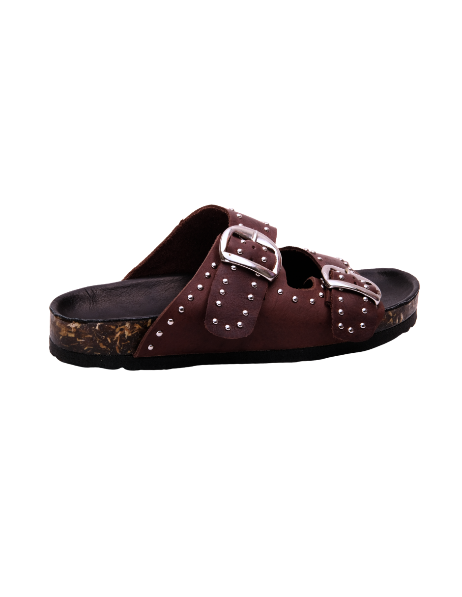 Sandalia Mule Cafe Estoperoles