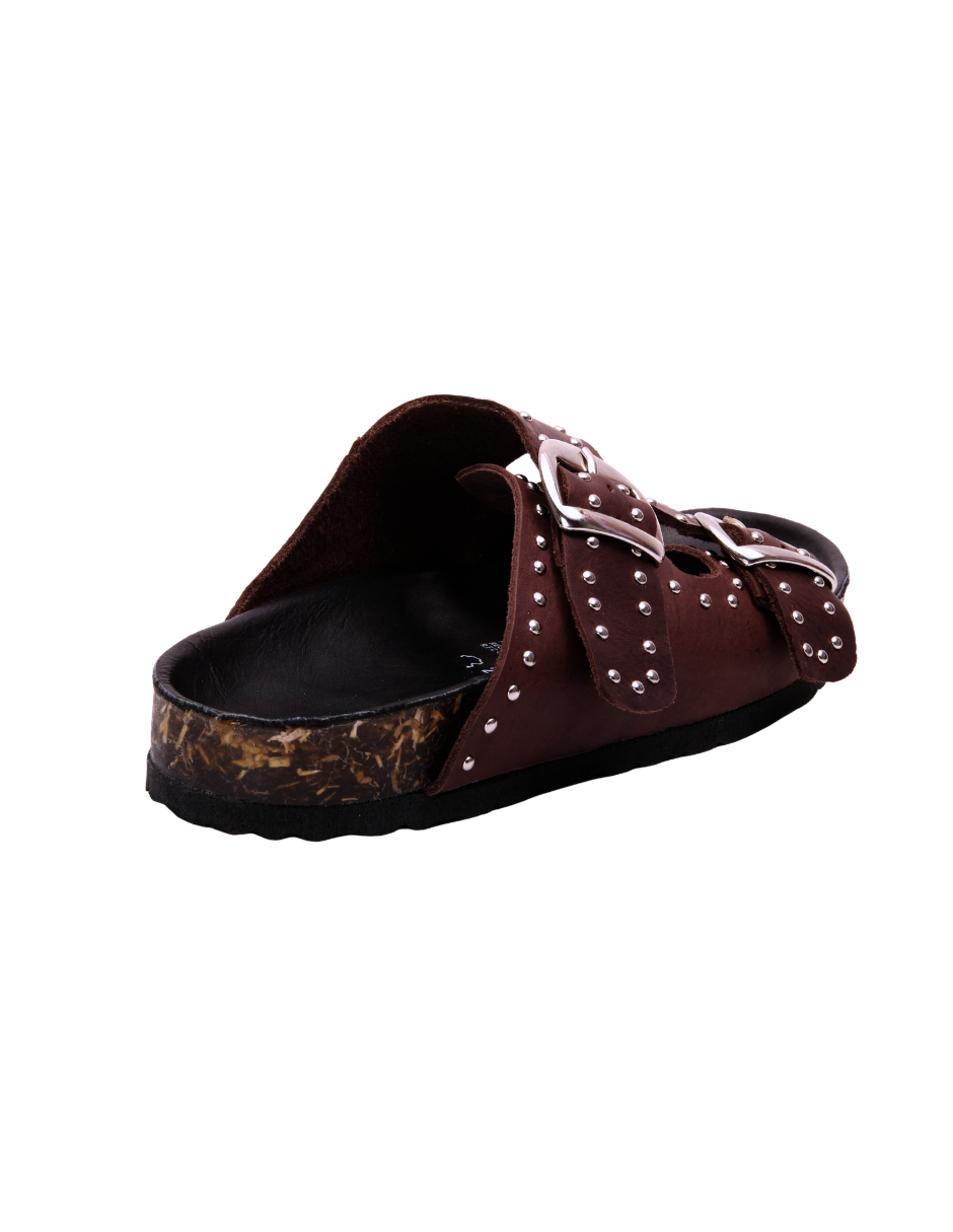 Sandalia Mule Cafe Estoperoles
