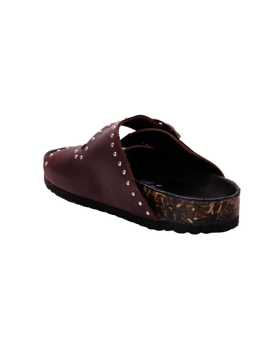 Sandalia Mule Cafe Estoperoles