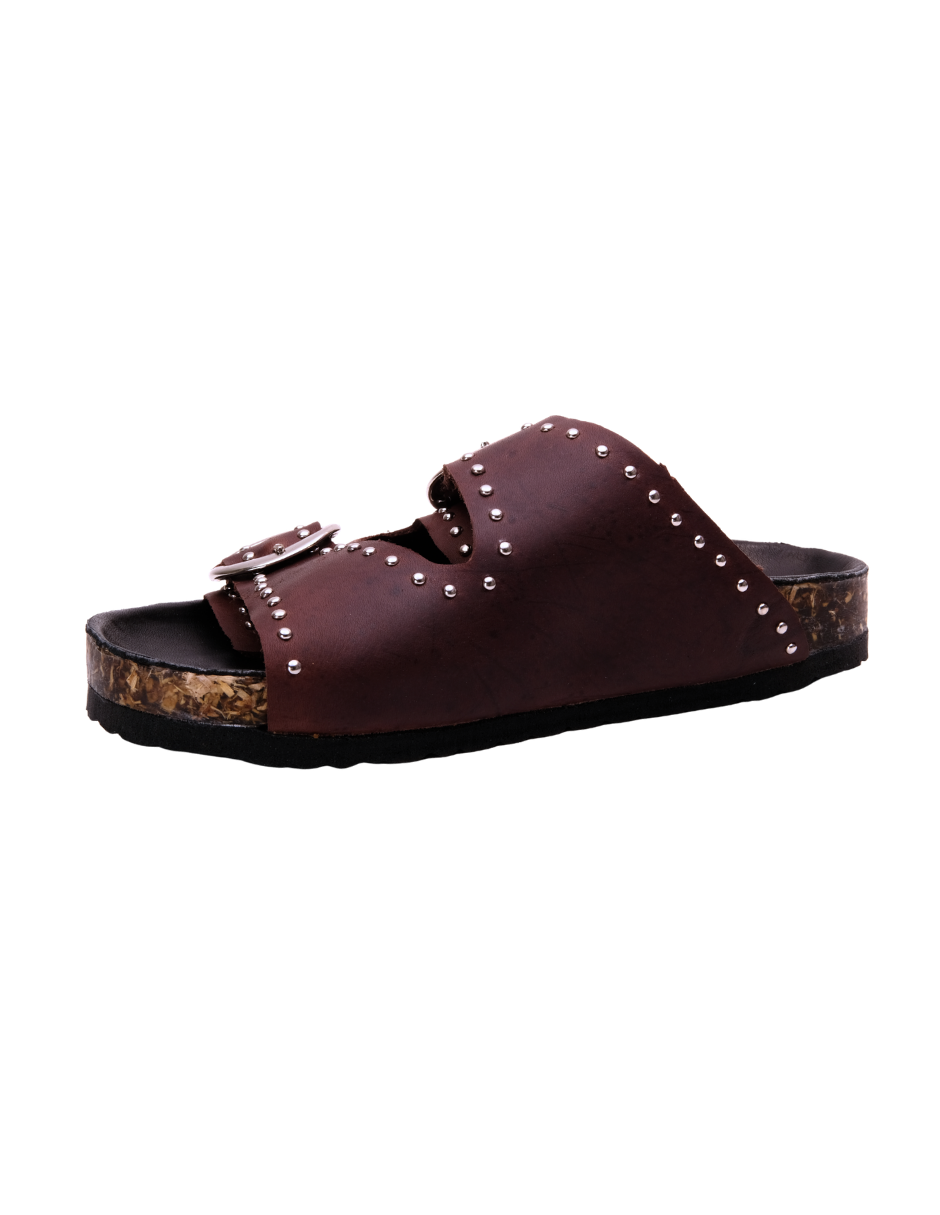Sandalia Mule Cafe Estoperoles