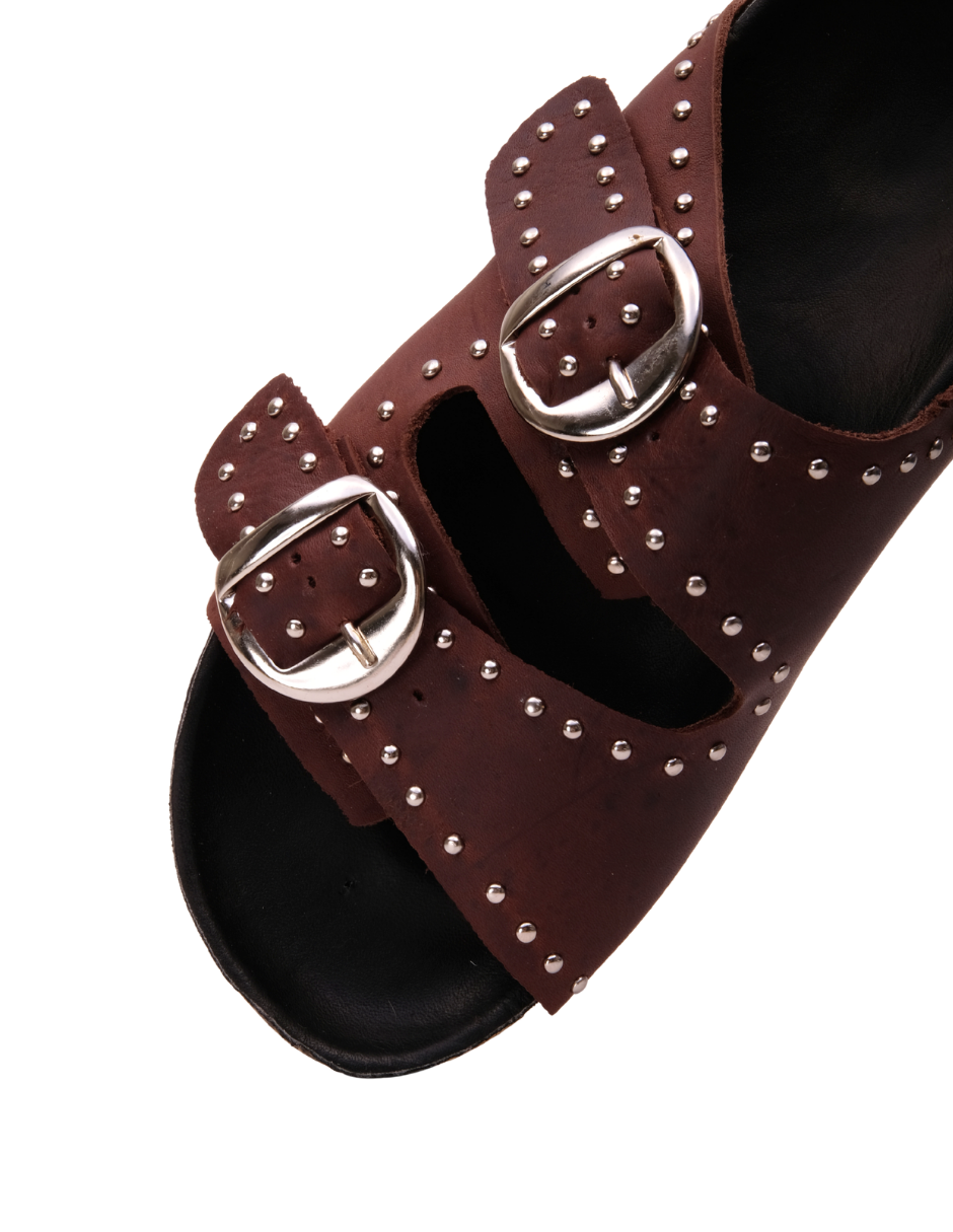 Sandalia Mule Cafe Estoperoles