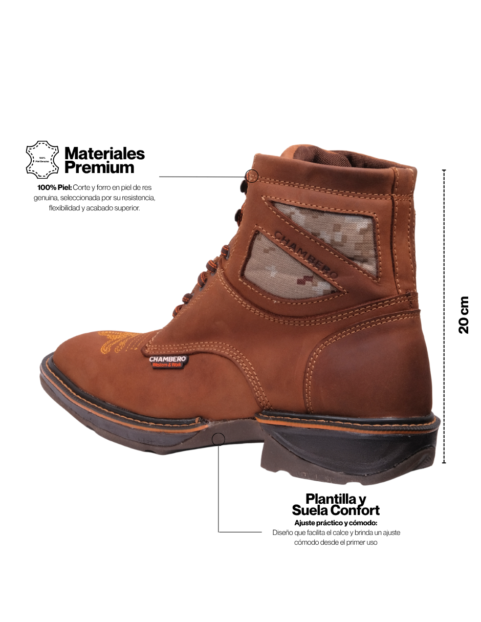 Botín Vaquero Estilo 502 Café
