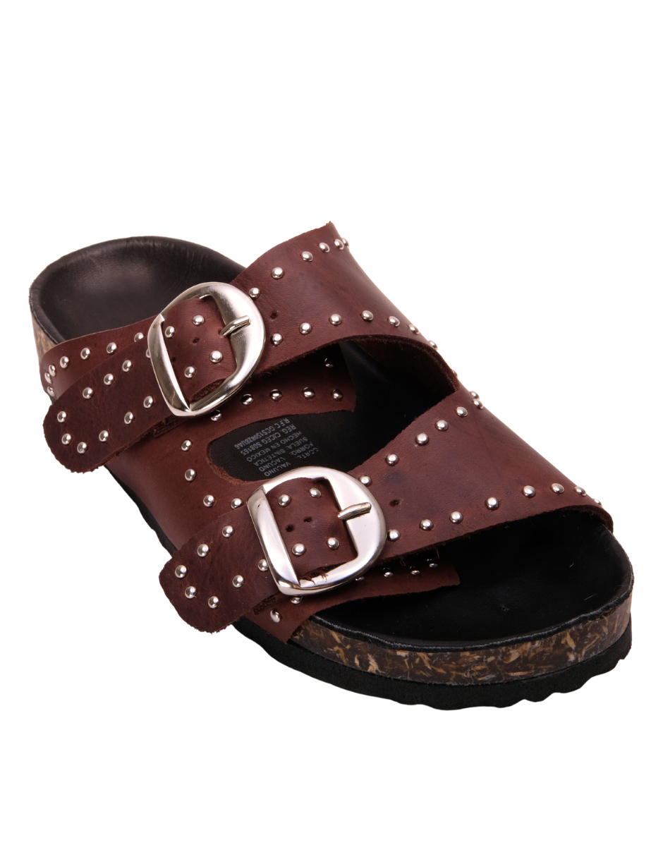 Sandalia Mule Cafe Estoperoles
